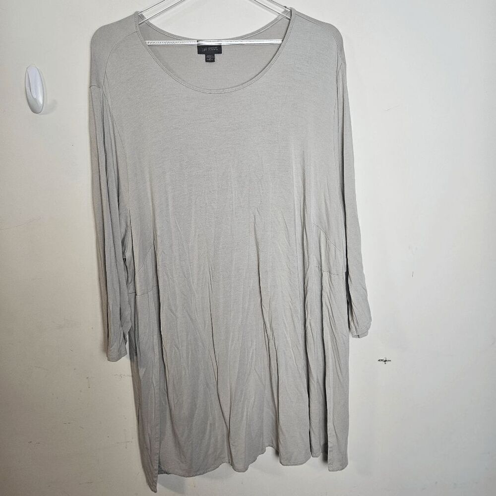 J. Jill Wearever Collection Split Hem Long Sleeve Tunic Dress Women's Gray Size